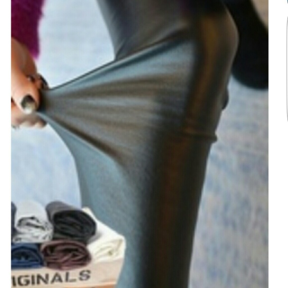 high elastic black "leather" leggings - Picture 1 of 1